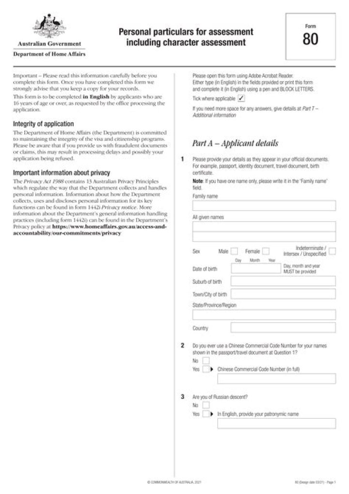 Can I fill form 80 online?