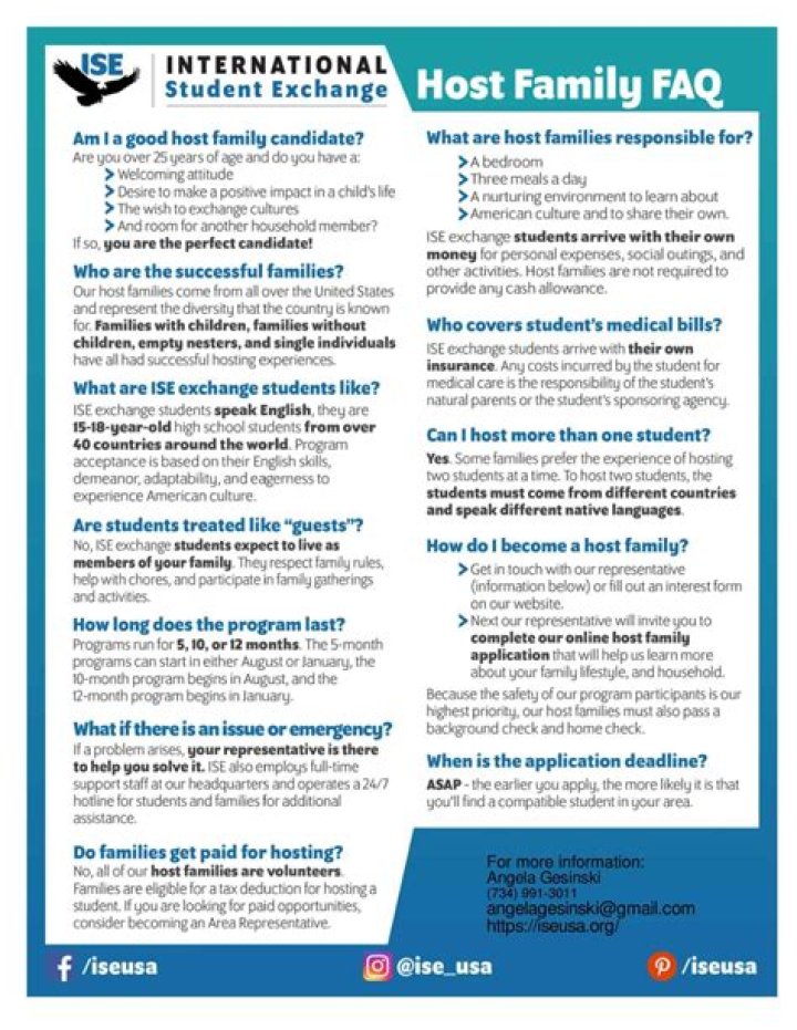 Do host families get paid for exchange students?