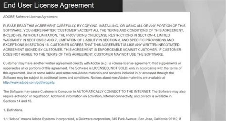 How do I accept Adobe End User license Agreement?