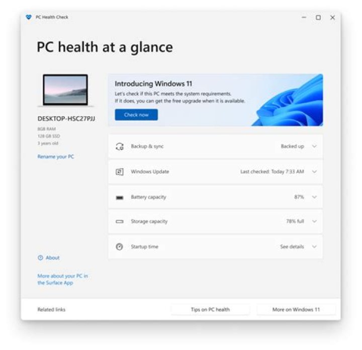 How do I check my PC health?