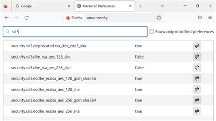 How do I enable SSL3 in Firefox?