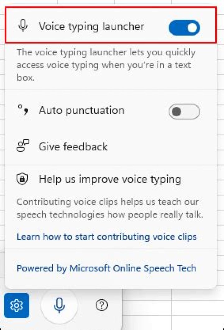 How do I enable voice typing on my keyboard?