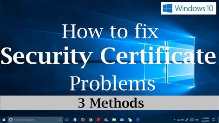 How do I fix security certificate errors?