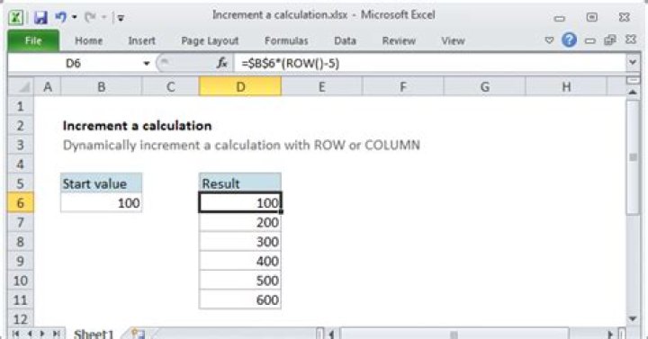 How do I increment a sheet number in Excel?