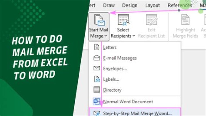How do I mail merge from Excel to Word?
