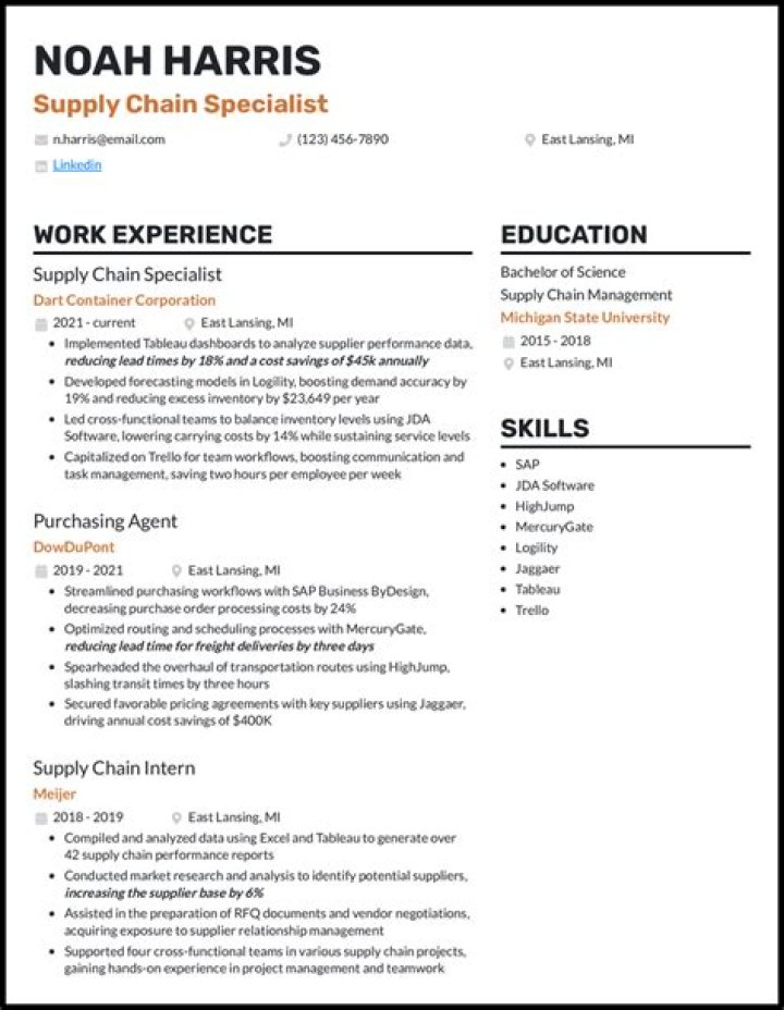 How do I make a supply chain resume?