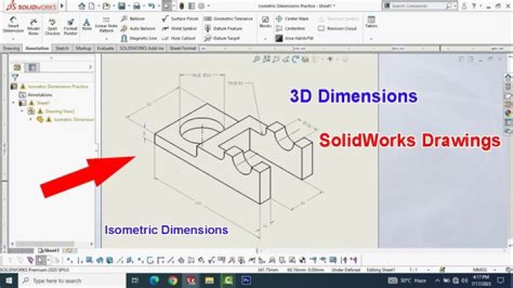 How do you dimension a chamfer in Solidworks?