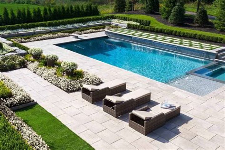 How do you landscape around a swimming pool?