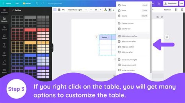How do you layout a table?