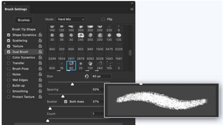 How do you shuffle a brush in Photoshop?