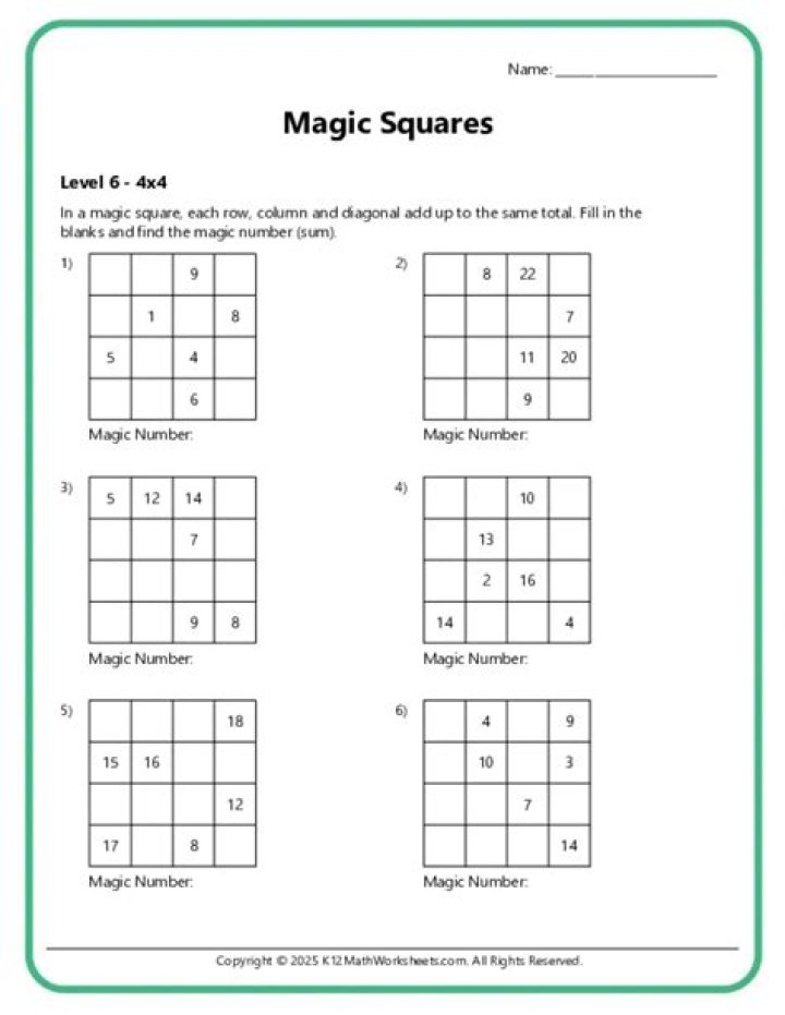How do you solve a math magic square?