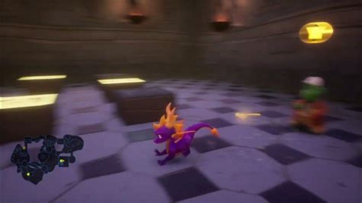 How do you solve the yellow block puzzle in Spyro 2?