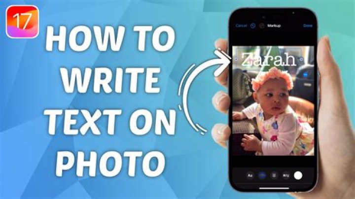 How do you write text on a photo on iPhone?