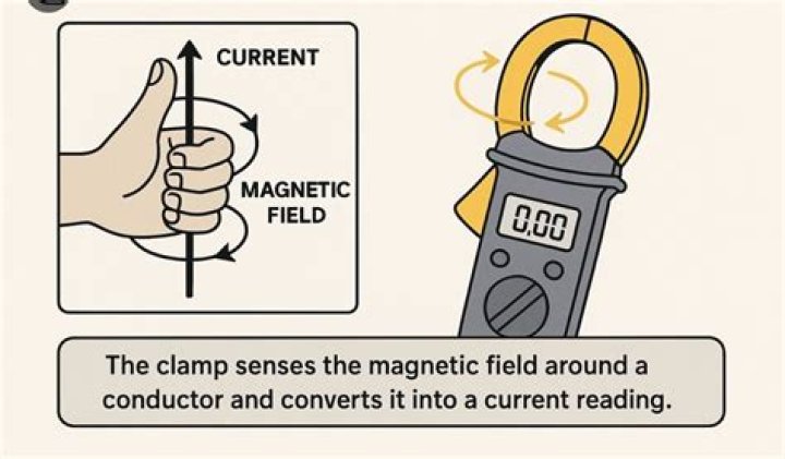 How does A clamp meter measure current?