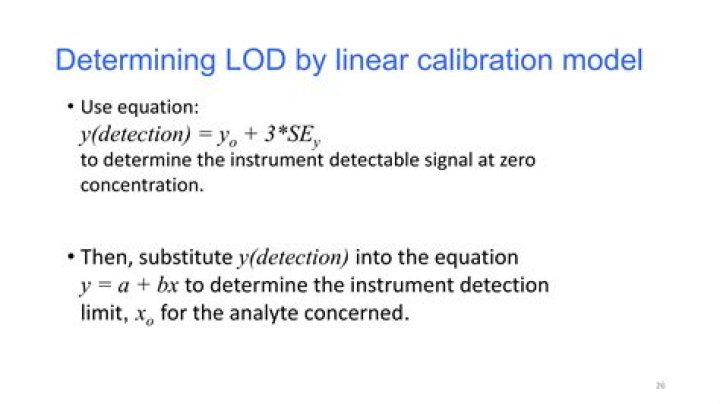 How is detection limit of an instrument calculated?