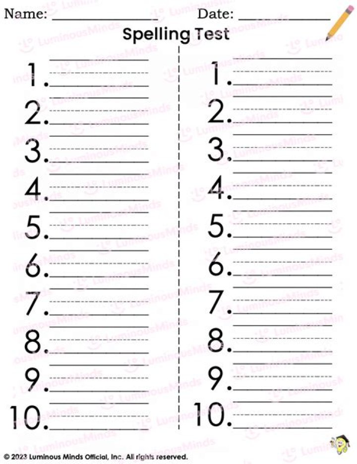 How should a first grader prepare for a spelling test?