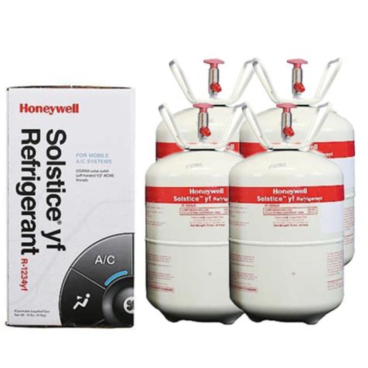 How should cylinders of R-1234yf be stored?