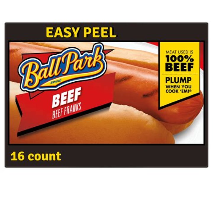 What are Ball Park beef hot dogs made of?
