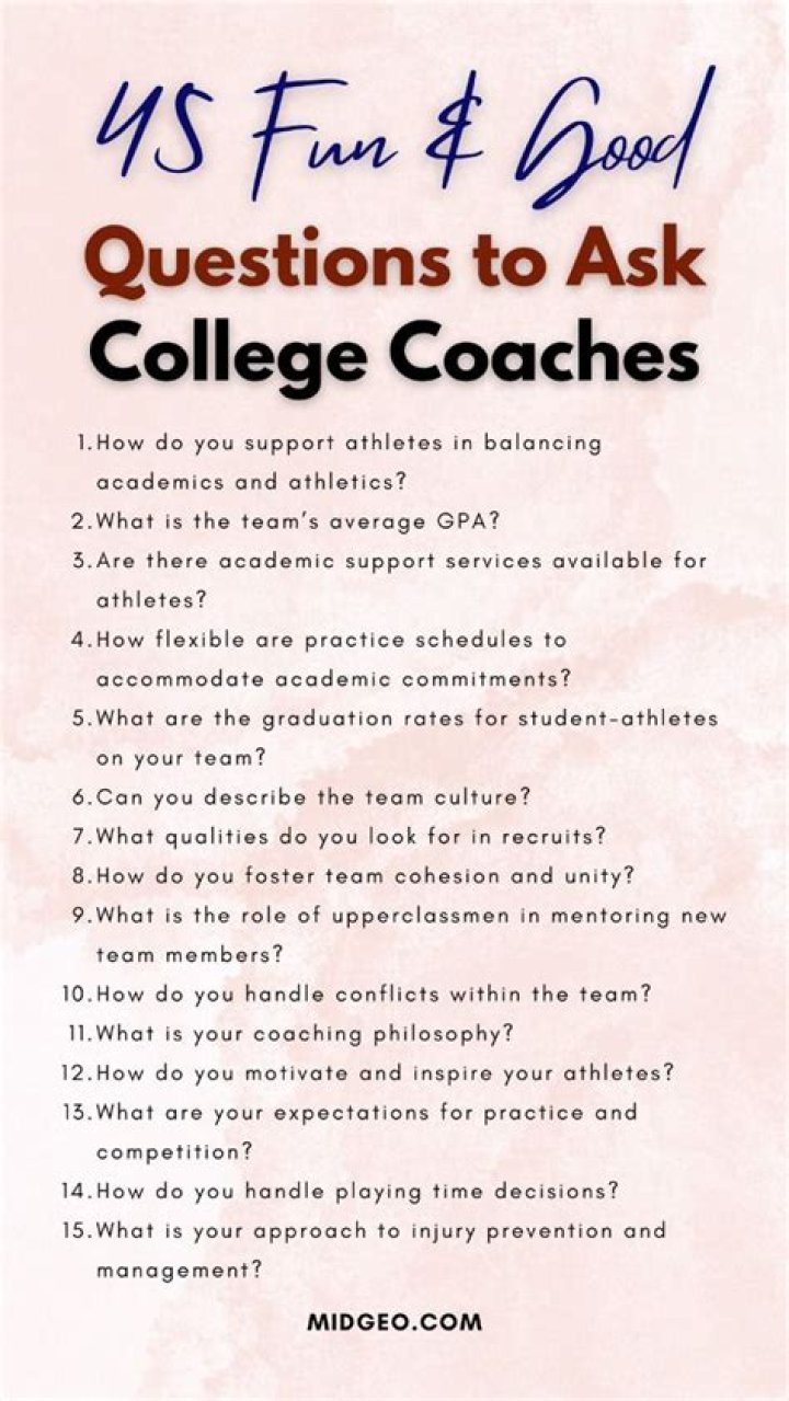 What are good questions to ask a college sports recruiter?