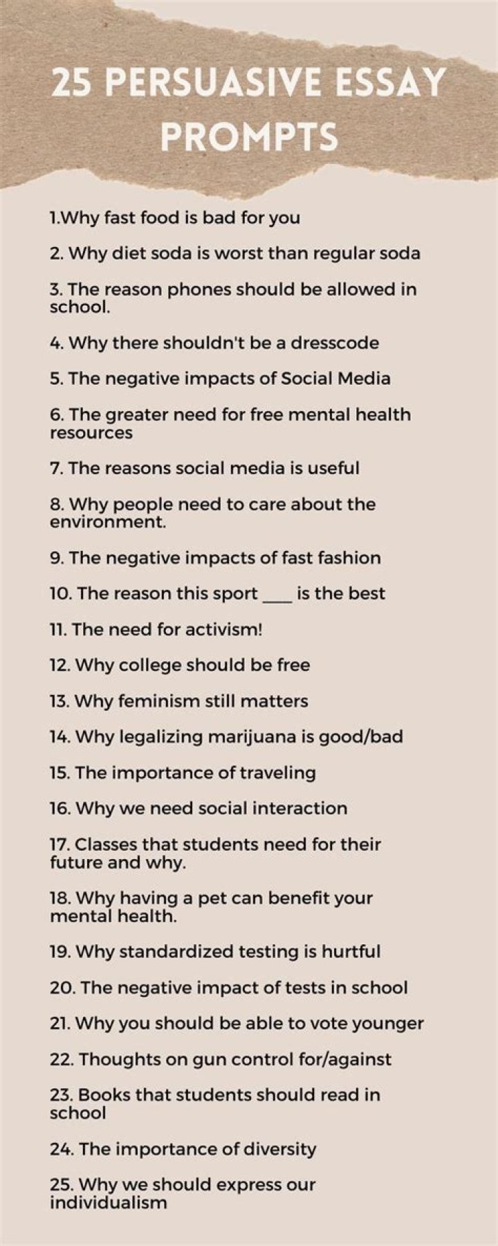 What are good topics for essays?