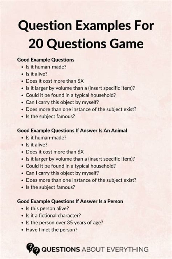 What are some good questions for 21 Questions?