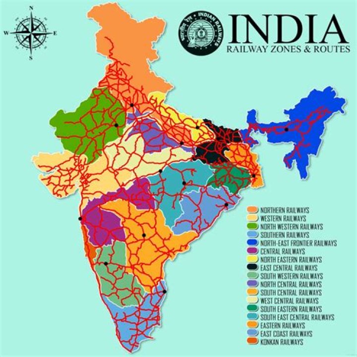 What are the 17 zones of Indian Railways?