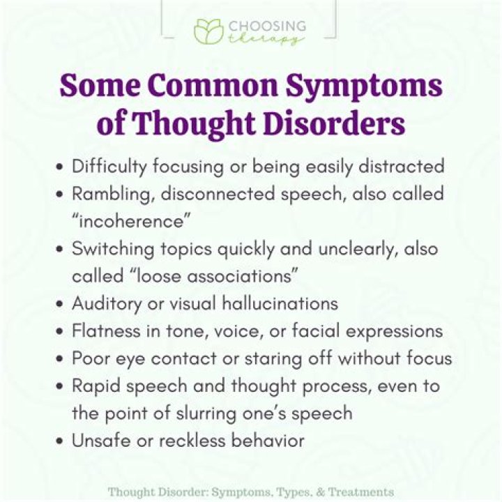 What are the symptoms of thought disorder?