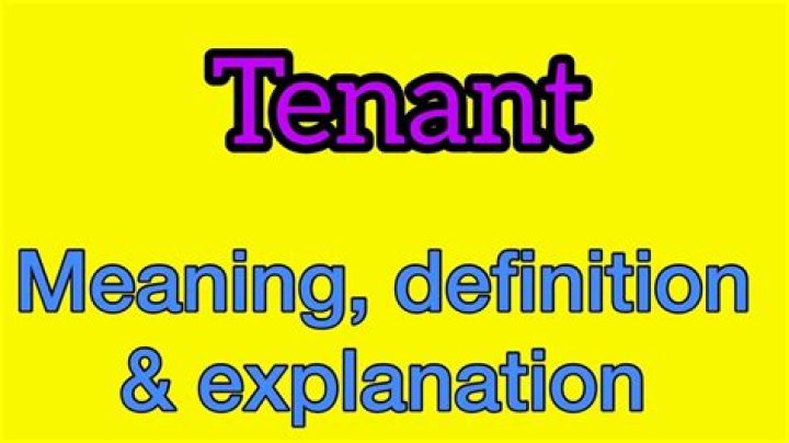 What does tenant mean?