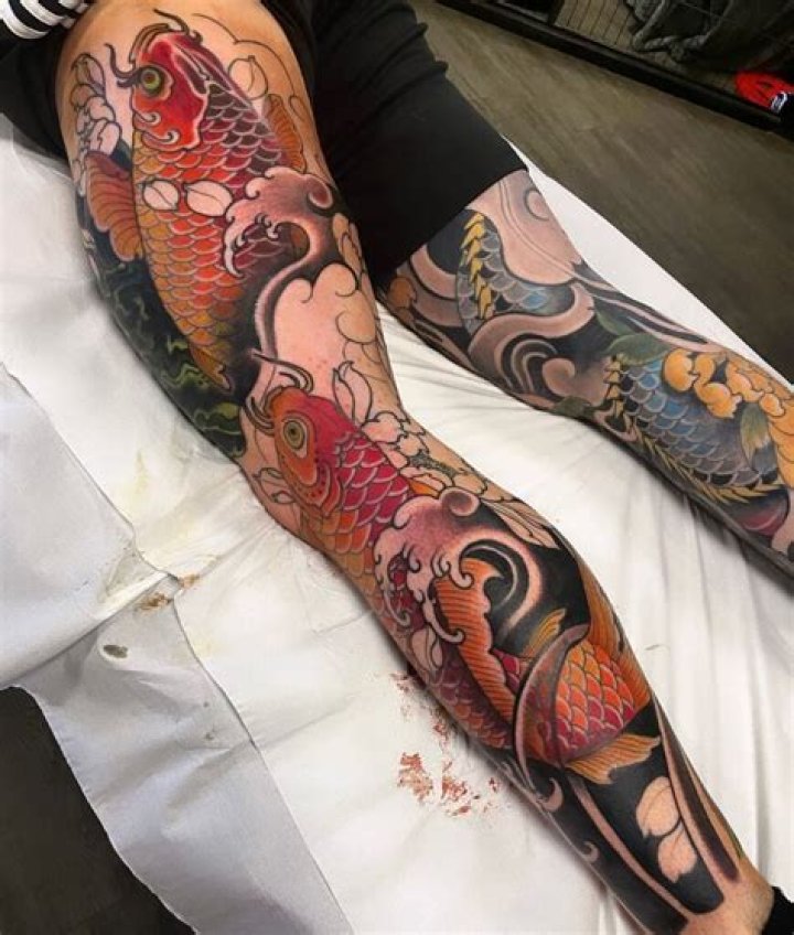What does the koi fish tattoo symbolize?