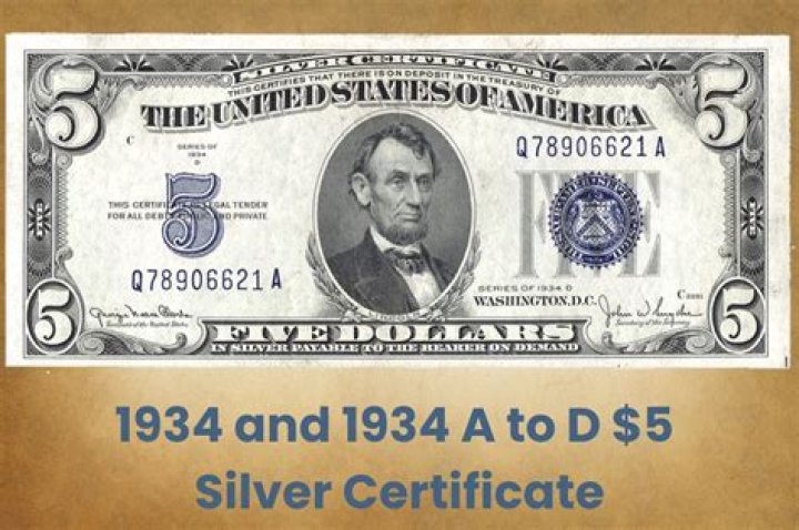 What is a 1934 five dollar silver certificate worth?