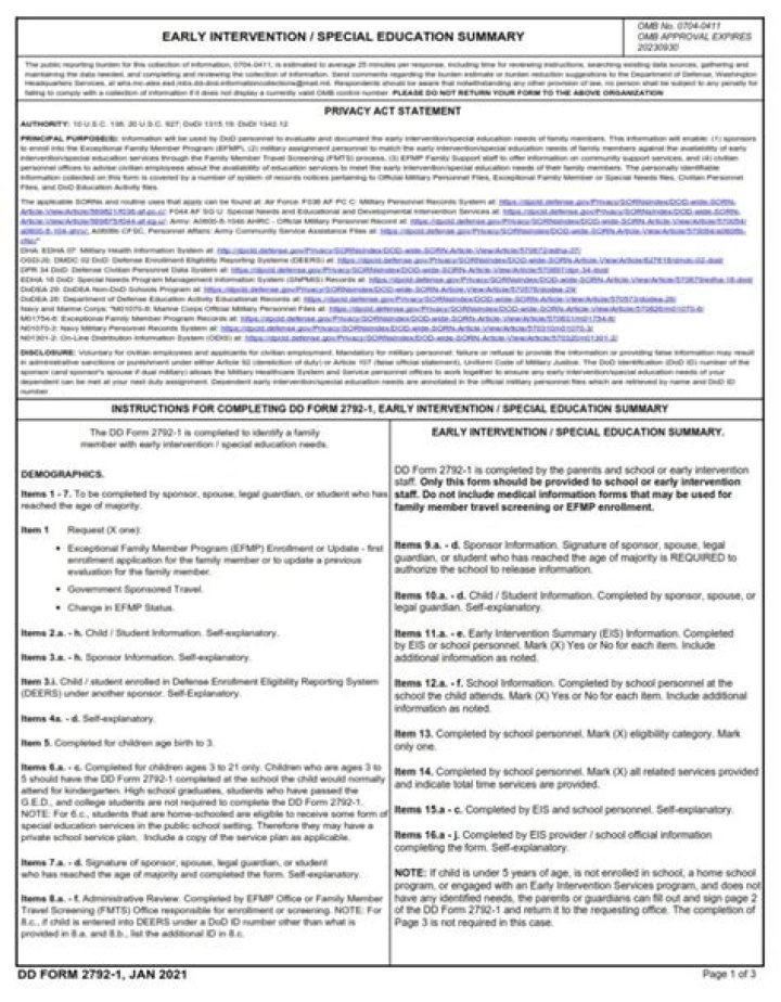 What is a DD Form 2792?