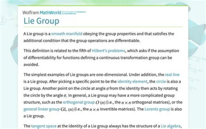 What Is a Lie group math?