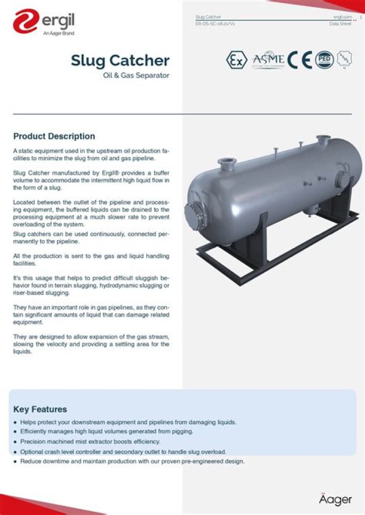 What is a slug catcher in LNG?