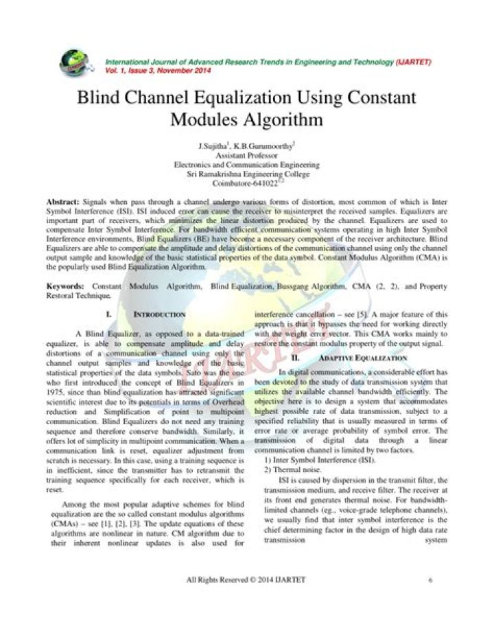 What is blind channel equalization?