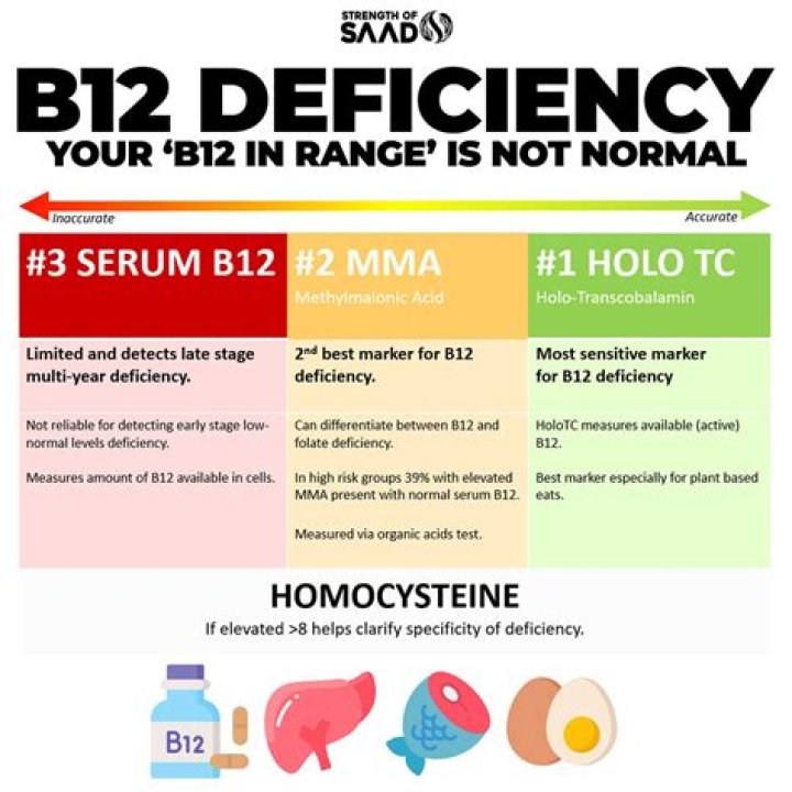 What is normal B12 level range?