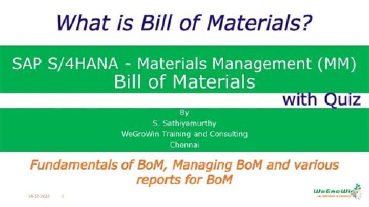 What is SAP bill of material?