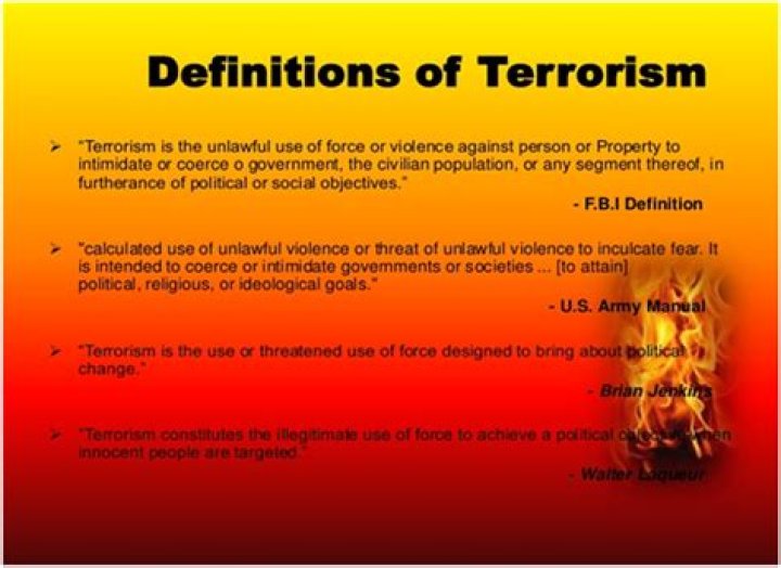 What is the definition of terrorism?
