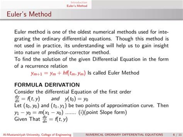 What is the Euler method in MATLAB?