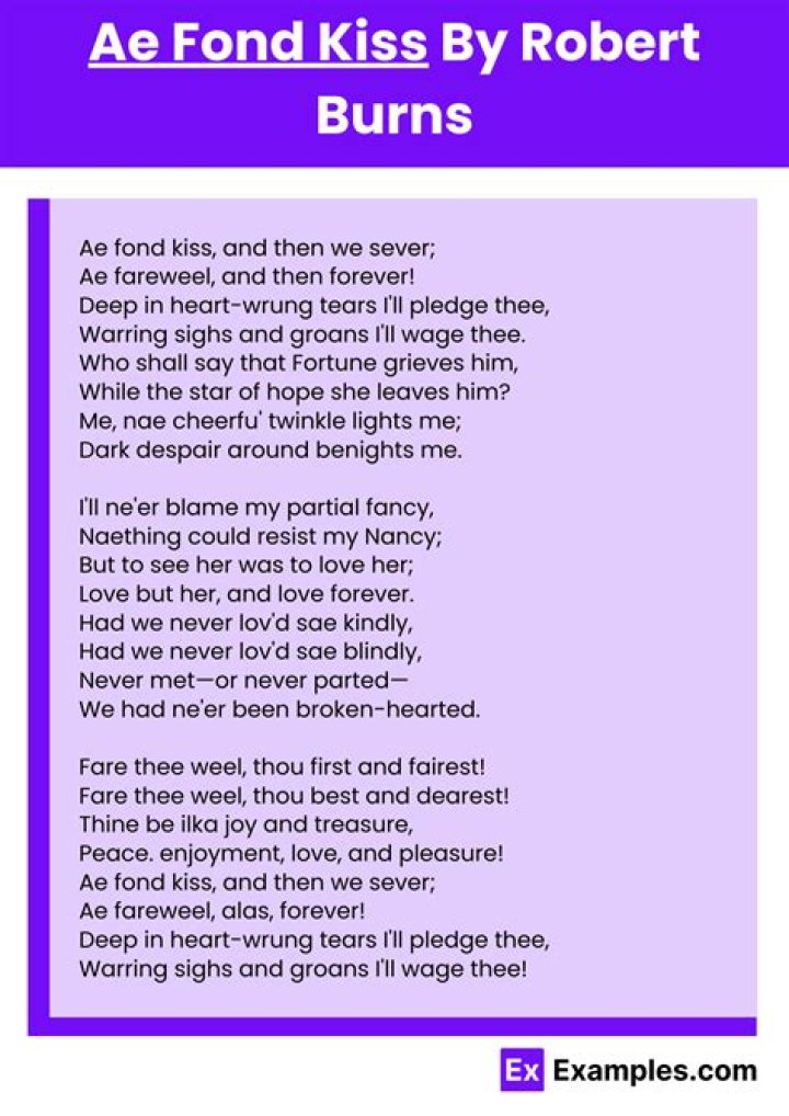 What is the form of Ae Fond Kiss?