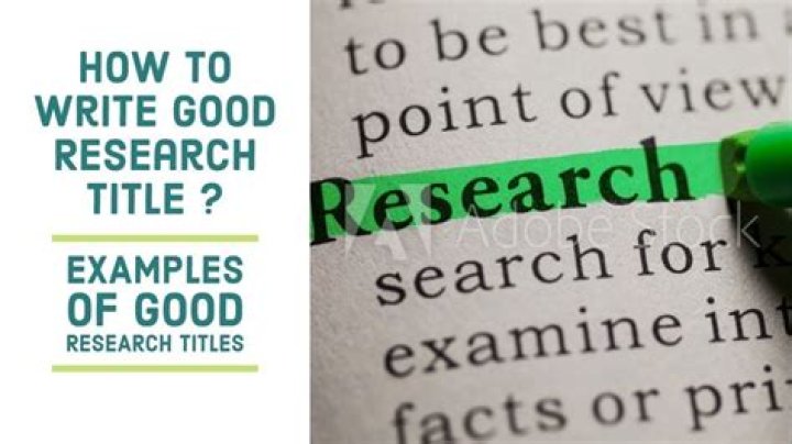 What is the good research title?