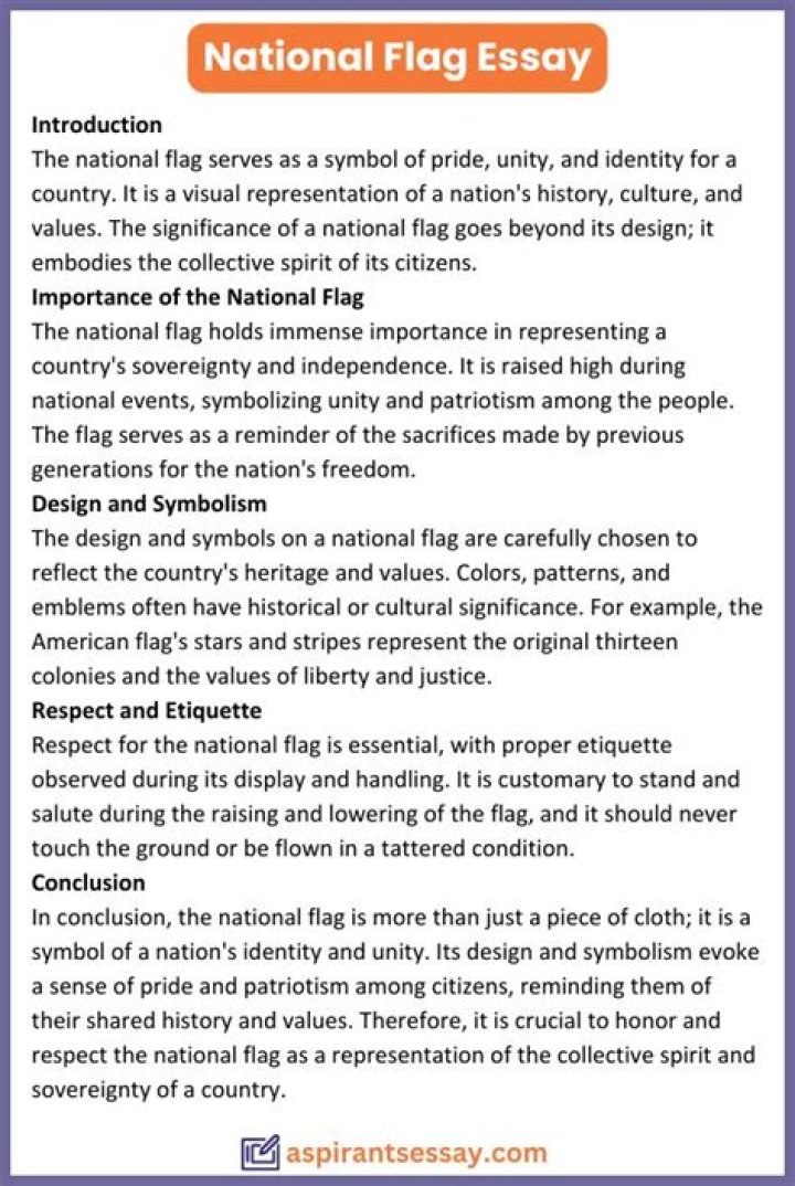 What is the important of the national flag essay?