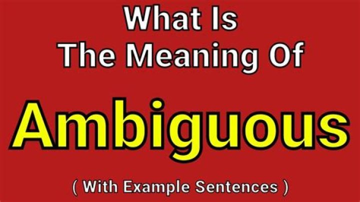 What is the meaning of the word ambiguous?