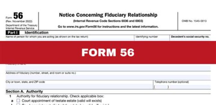 What is the purpose of IRS Form 56?