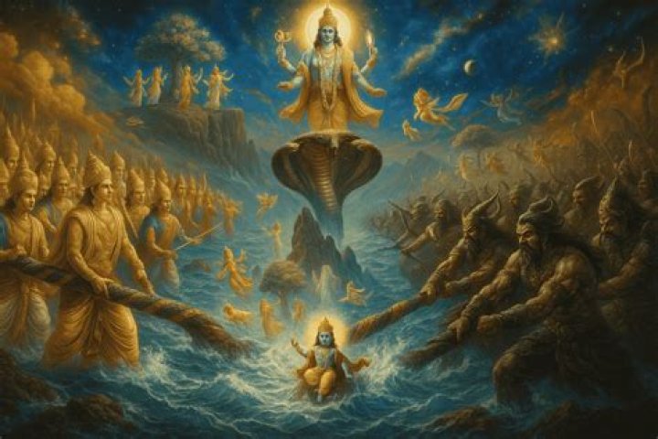 What is the story of Amrit Manthan?