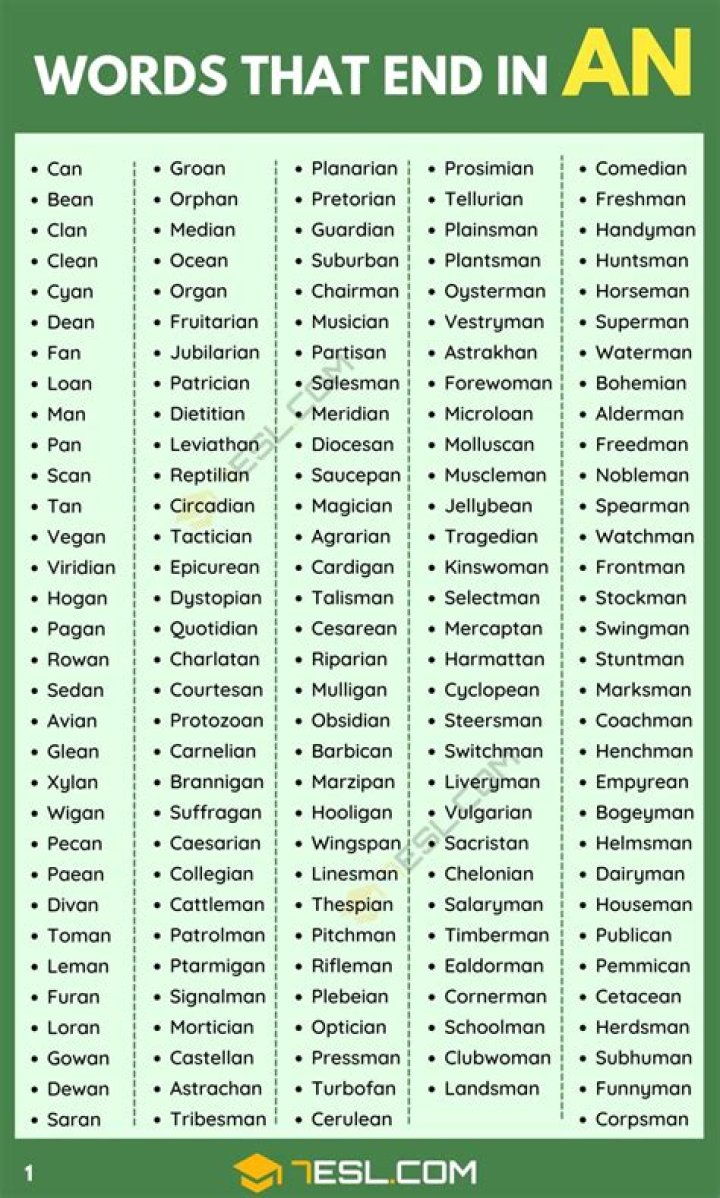 What words end in lane?