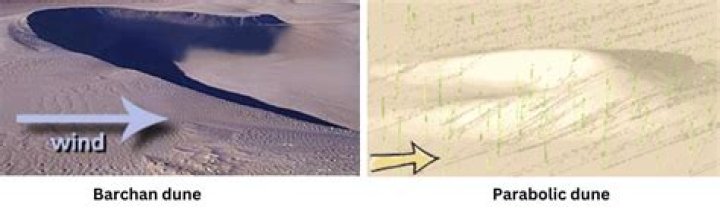 Where are parabolic dunes located?