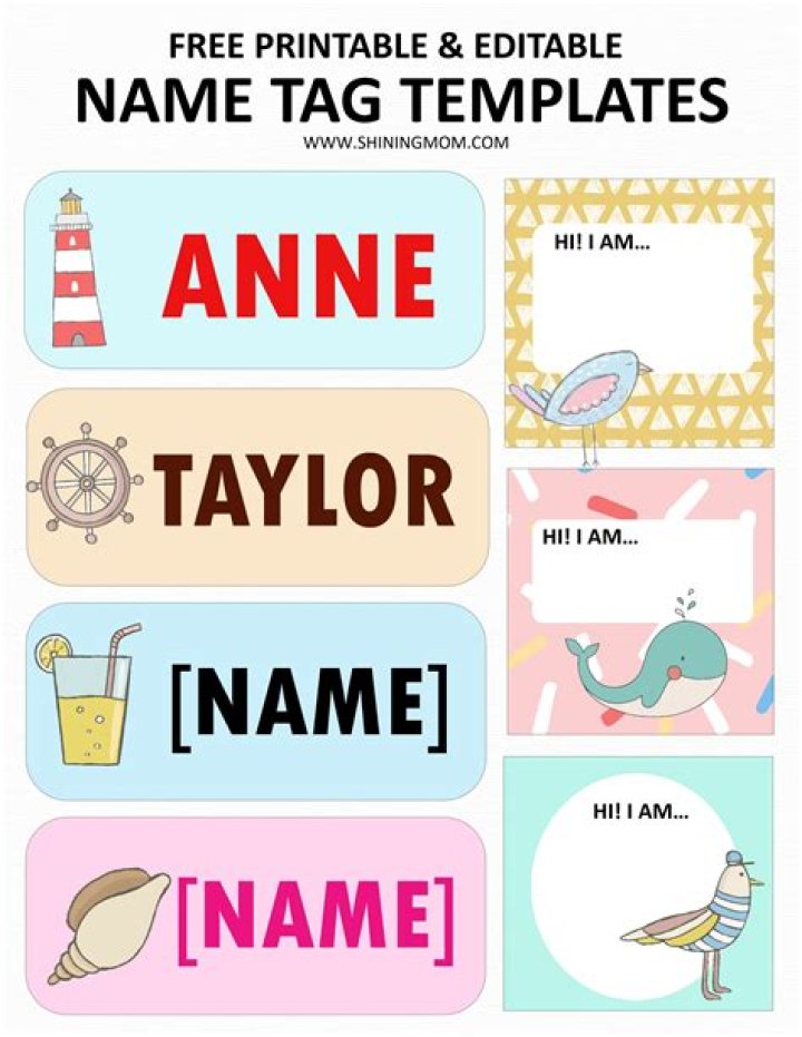 Where can I get Free name tag templates?