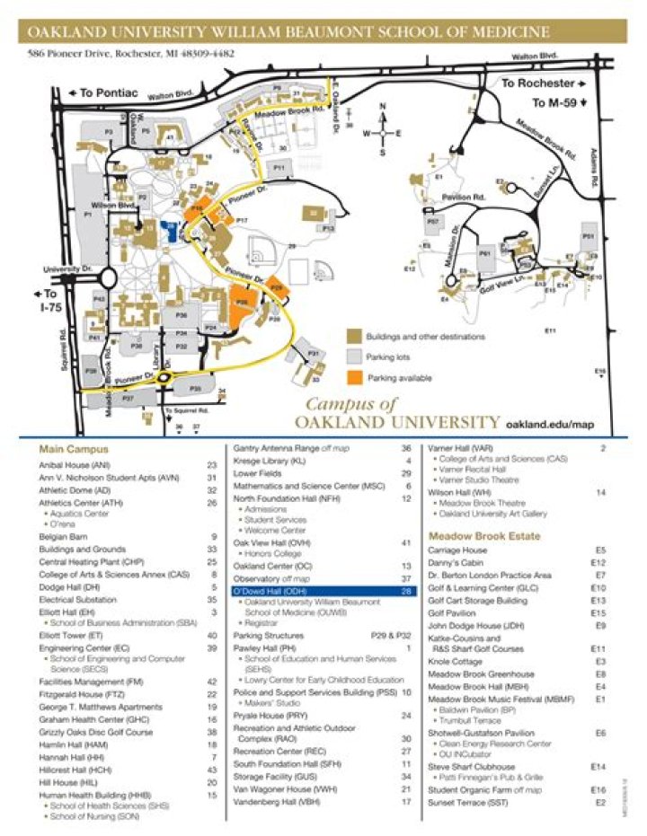 Where is Oakland Community College main campus?