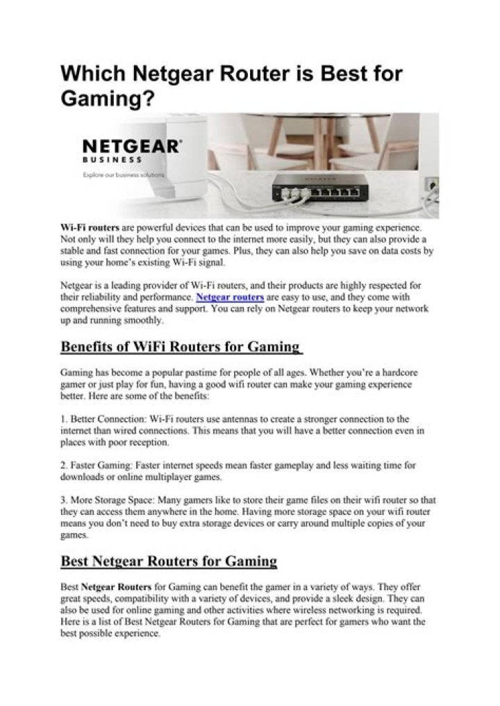 Which Netgear router is best?