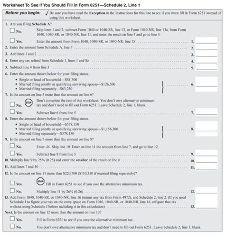 Who should complete Form 6251?